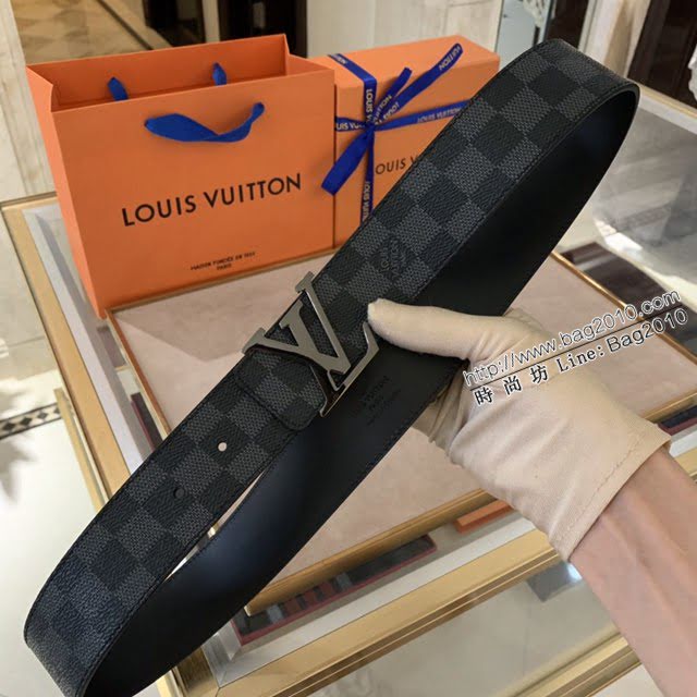 LV新款男士皮帶 路易威登老花Gancio五金腰帶  jjp2182